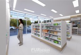 ออกแบบ ผลิต และติดตั้งร้าน : ร้าน เพื่อนยา ซ.วัดลาดปลาดุก บางบัวทอง นนทบุรี